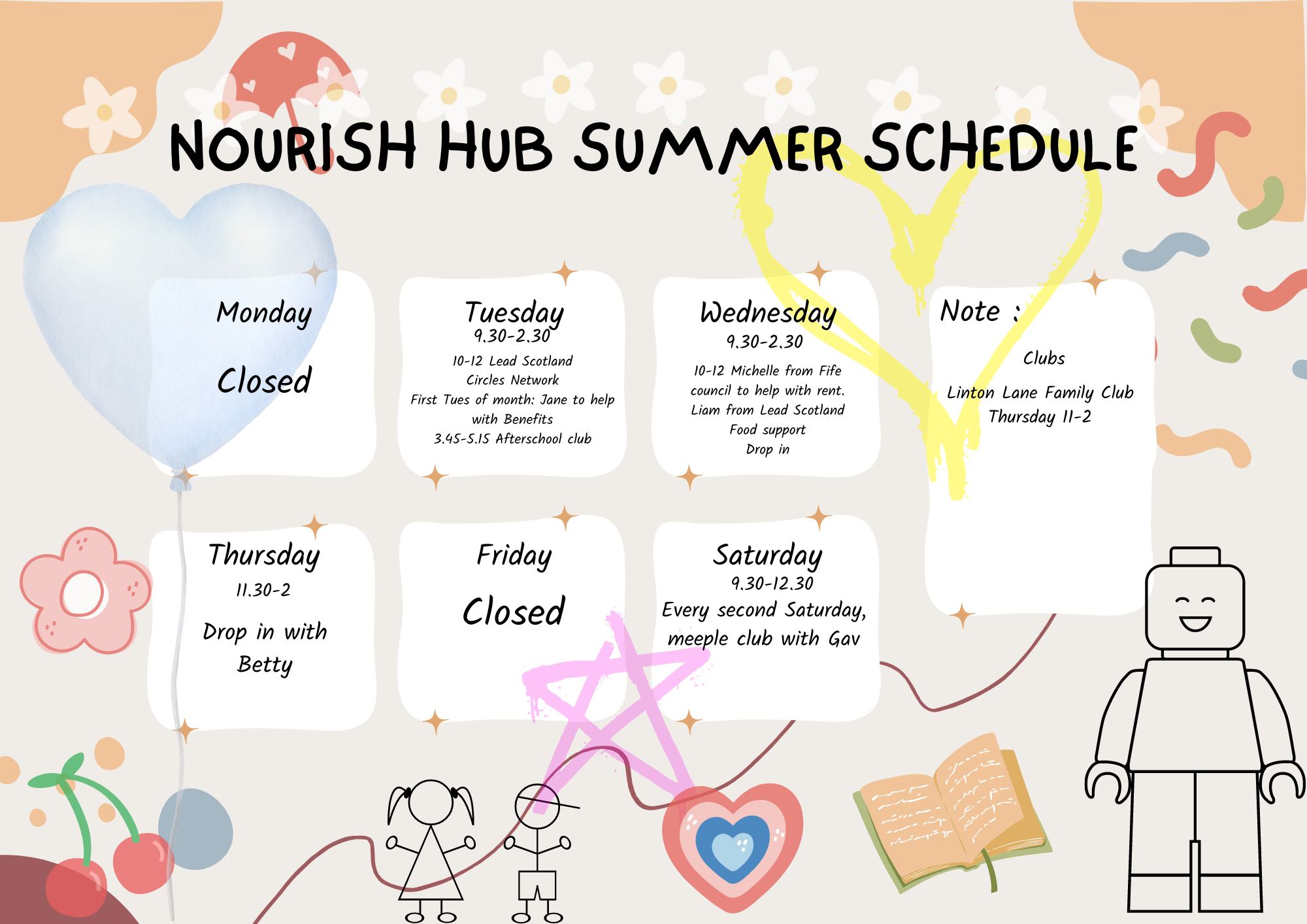 Community Hub Summer Schedule 2023